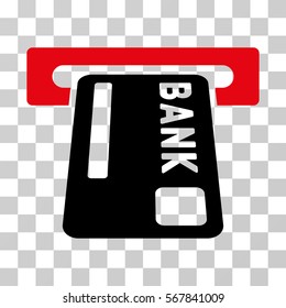 ATM Terminal icon. Vector illustration style is flat iconic bicolor symbol, intensive red and black colors, transparent background. Designed for web and software interfaces.