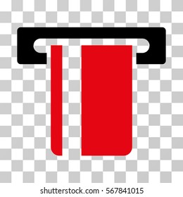 ATM Terminal icon. Vector illustration style is flat iconic bicolor symbol, intensive red and black colors, transparent background. Designed for web and software interfaces.