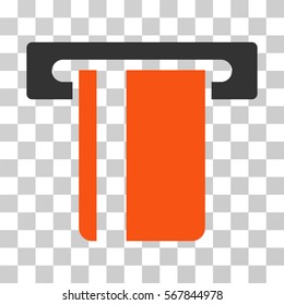 ATM Terminal icon. Vector illustration style is flat iconic bicolor symbol, orange and gray colors, transparent background. Designed for web and software interfaces.