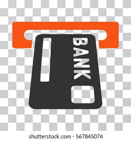 ATM Terminal icon. Vector illustration style is flat iconic bicolor symbol, orange and gray colors, transparent background. Designed for web and software interfaces.