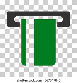 ATM Terminal icon. Vector illustration style is flat iconic bicolor symbol, green and gray colors, transparent background. Designed for web and software interfaces.