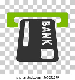 ATM Terminal icon. Vector illustration style is flat iconic bicolor symbol, eco green and gray colors, transparent background. Designed for web and software interfaces.
