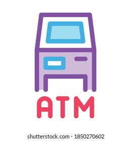 atm terminal icon vector. atm terminal sign. color symbol illustration