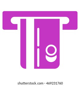 ATM Terminal icon. Vector style is flat iconic symbol with rounded angles, violet color, white background.