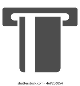 ATM Terminal icon. Vector style is flat iconic symbol with rounded angles, gray color, white background.