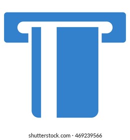 ATM Terminal icon. Vector style is flat iconic symbol with rounded angles, cobalt color, white background.