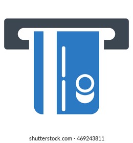 ATM Terminal icon. Vector style is bicolor flat iconic symbol with rounded angles, smooth blue colors, white background.