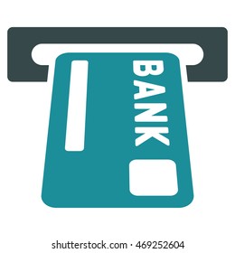 ATM Terminal icon. Vector style is bicolor flat iconic symbol with rounded angles, soft blue colors, white background.