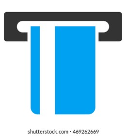 ATM Terminal icon. Vector style is bicolor flat iconic symbol with rounded angles, blue and gray colors, white background.