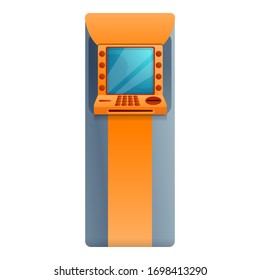 Das Symbol des Terminalrechners Atm. Cartoon auf dem Terminal-Rechner Vektorillustration Symbol für Webdesign einzeln auf weißem Hintergrund