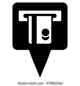 ATM Terminal Marker icon. Vector style is flat iconic symbol with rounded angles, black color, white background.