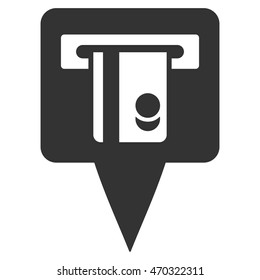 ATM Terminal Marker icon. Vector style is flat iconic symbol with rounded angles, gray color, white background.