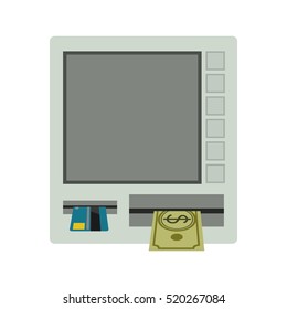 ATM terminal with redit card and cash