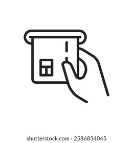 ATM thin line icons. Perfect pixel on transparent background
