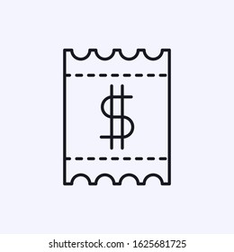 ATM ticket with dollar icon