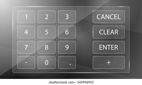 ATM touch keyboard. Vector illustration