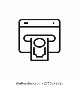 Vector de signo de icono de transacción de ATM
