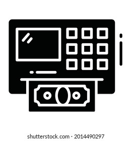 ATM trendy icon, flat style isolated on white background. Symbol for your web site design, logo, app, UI.