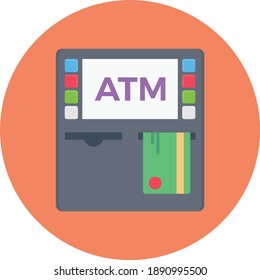 atm vector colour flat icon