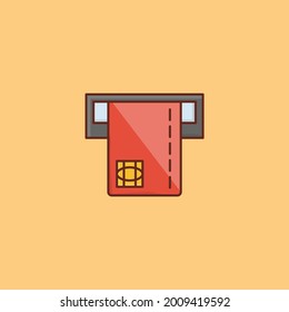 Icono de color plano del vector ATM