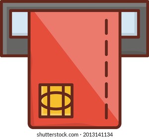 ATM vector flat color icon
