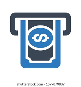 ATM vector glyph color icon 