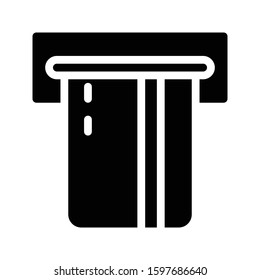 ATM vector glyph flat icon 