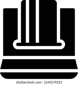 Icono plano de glifo vector ATM