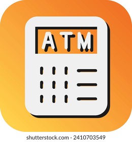 ATM Vector Glyph Gradient Background Icon For Personal And Commercial Use.
