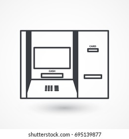 ATM vector icon. Automatic cash withdrawal symbol. Electronic payment icon. Finance sign