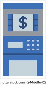 ATM vector icon. Can be used for printing, mobile and web applications.