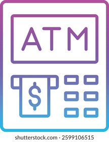 ATM vector icon. Can be used for printing, mobile and web applications.