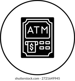 Icono de Vector ATM. Se puede utilizar para aplicaciones de impresión, móviles y de Web.