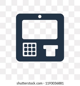 Atm vector icon isolated on transparent background, Atm transparency concept can be used web and mobile