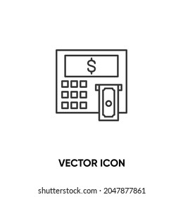 Atm vector icon. Modern, simple flat vector illustration for website or mobile app.Atm machine symbol, logo illustration. Pixel perfect vector graphics	