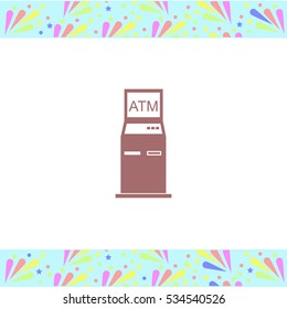 ATM vector icon on white background. Isolated illustration. Business picture.