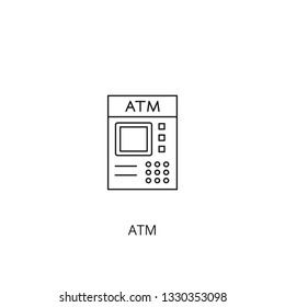 ATM vector icon, outline style, editable stroke