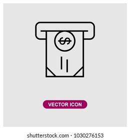 Atm vector icon in trendy flat style isolated on grey background