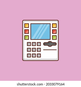 ATM-Vektorgrafik auf transparentem Hintergrund. Symbole in Premium-Qualität. Vector Line Flaches Farbsymbol für Konzept und Grafikdesign.