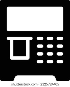 ATM Vector illustration on a transparent background. Premium quality symbols. Glyphs  vector icon for concept and graphic design.