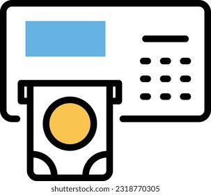 Ilustración del vector ATM en un fondo transparente. Símbolos de calidad superior. Iconos vectoriales de color de línea para el concepto y el diseño gráfico.