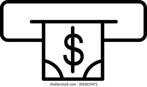 ATM Vector Line Icon Design
