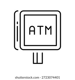 Archivo EPS 10 de icono de contorno de Vector ATM