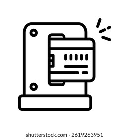 ATM Vector outline icon. Eps10 file 