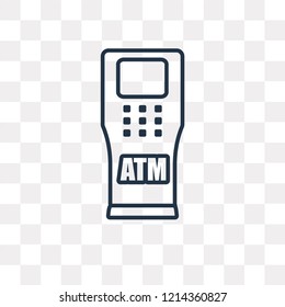 Atm vector outline icon isolated on transparent background, high quality linear Atm transparency concept can be used web and mobile