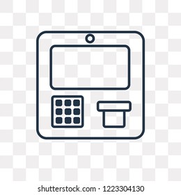 Atm vector outline icon isolated on transparent background, high quality linear Atm transparency concept can be used web and mobile
