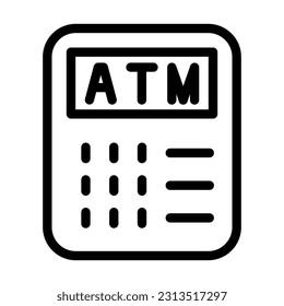 ATM Vector Thick Line Icon For Personal And Commercial Use.
