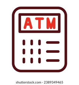 ATM Vector Thick Line Two Color Icons For Personal And Commercial Use.
