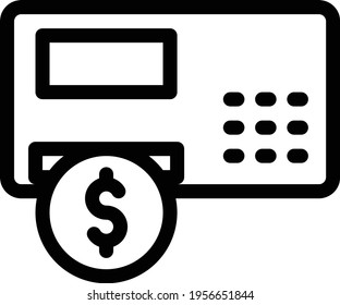 atm vector thin line icon