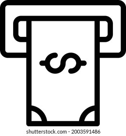 icono de línea delgada del vector atm